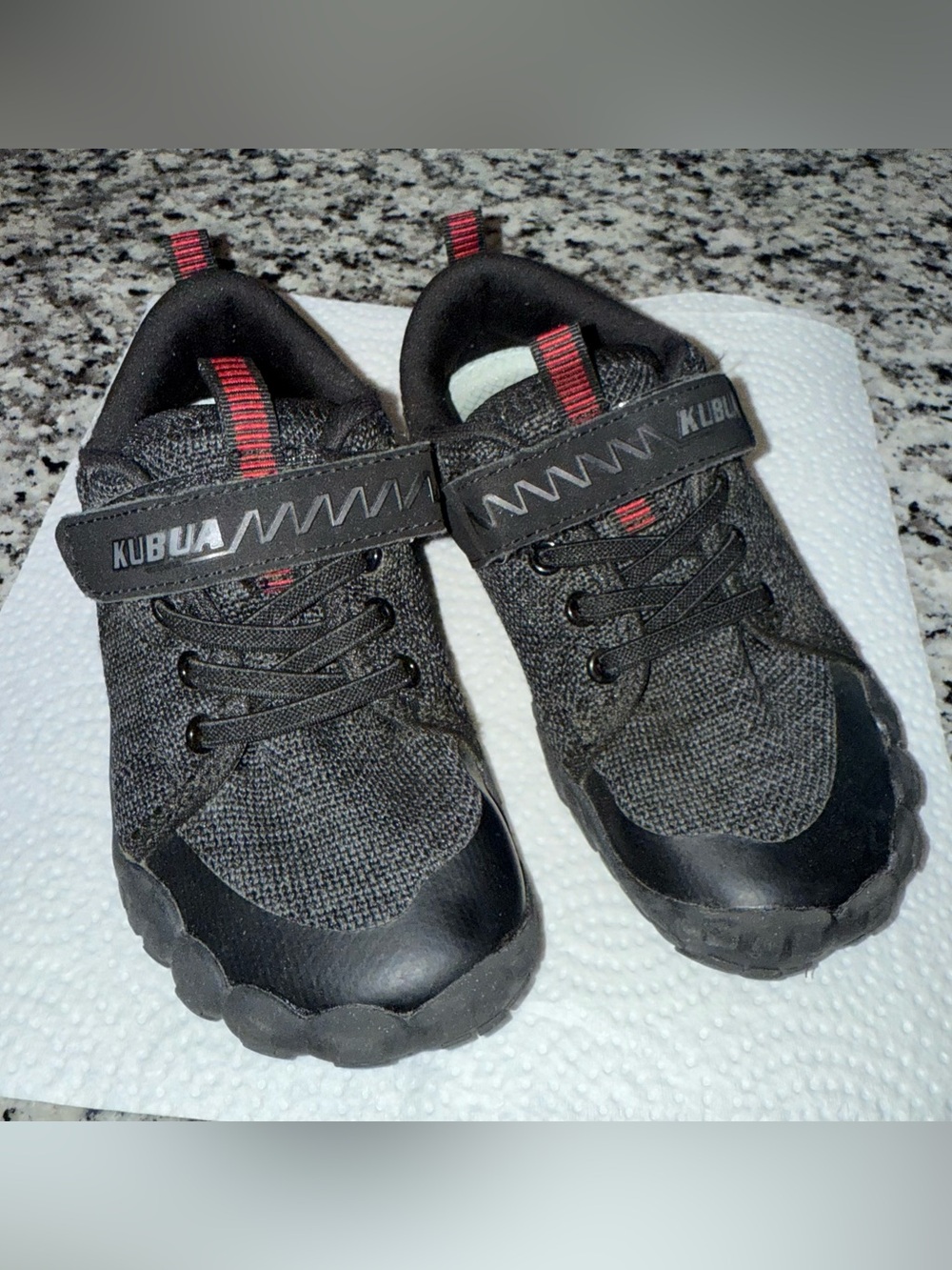 Kids' Barefoot Black and Red Athletic Shoes